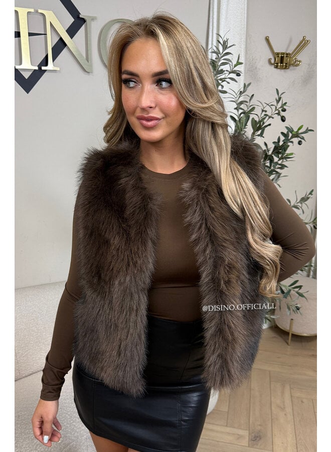 CHOCO - 'GEMMA GILET' - SOFT FAUX FUR GILET
