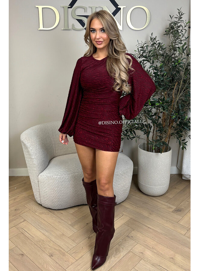 BORDEAUX - 'MIREILLE DRESS' - LONGSLEEVE DRESS