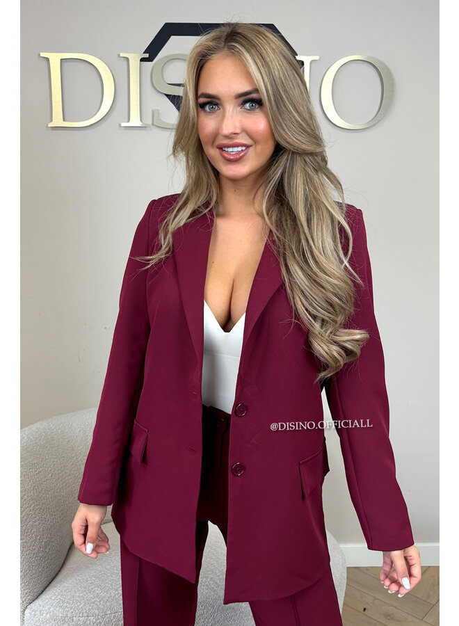 BORDEAUX - 'KIANA BLAZER' - PREMIUM QUALITY OVERSIZED BLAZER