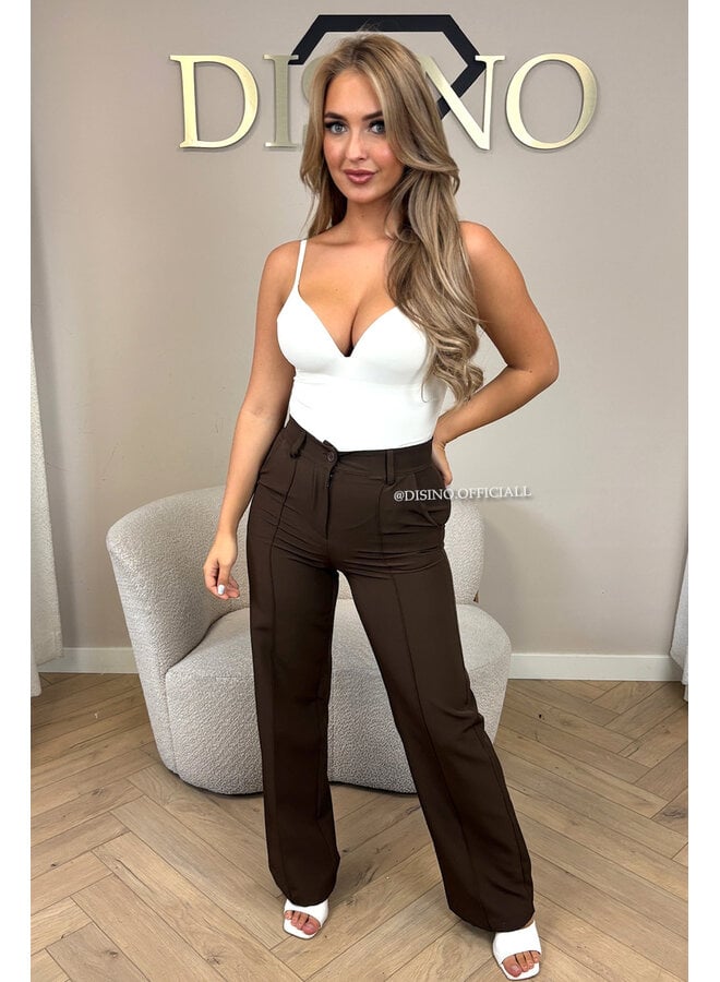 CHOCO - 'KIANA V2 PANTS' - PERFECT FIT HIGH WAIST STRAIGHT PANTALON