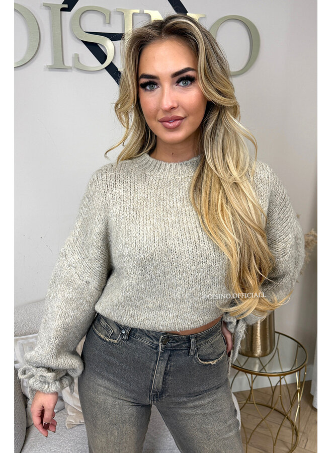 SAND - 'FAYE RUFFLE KNIT' - OVERSIZED PREMIUM QUALITY BELL SLEEVE KNIT