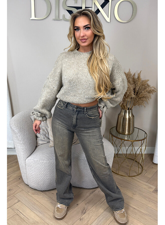 SAND - 'FAYE RUFFLE KNIT' - OVERSIZED PREMIUM QUALITY BELL SLEEVE KNIT