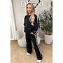 BLACK - 'STRIPED JULINE SET' - ZIPPER JACKET + PANTALON SET