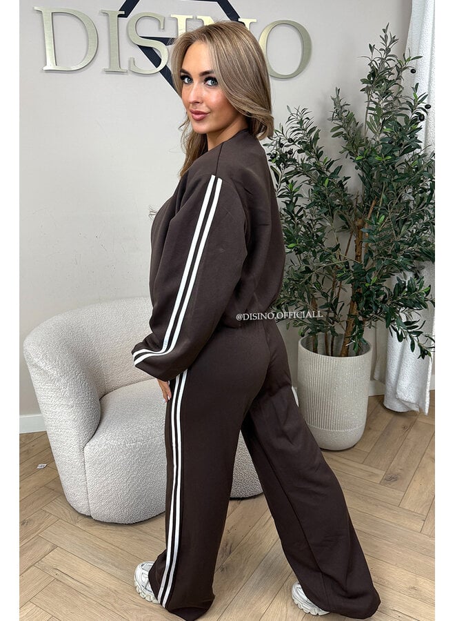 CHOCO - 'STRIPED JULINE SET' - ZIPPER JACKET + PANTALON SET