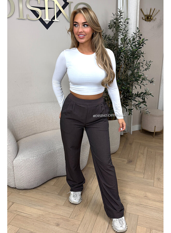 CHOCO - 'DISINO LOUNGE PANTS' - HIGH WAIST LOGOBAND PANTALON