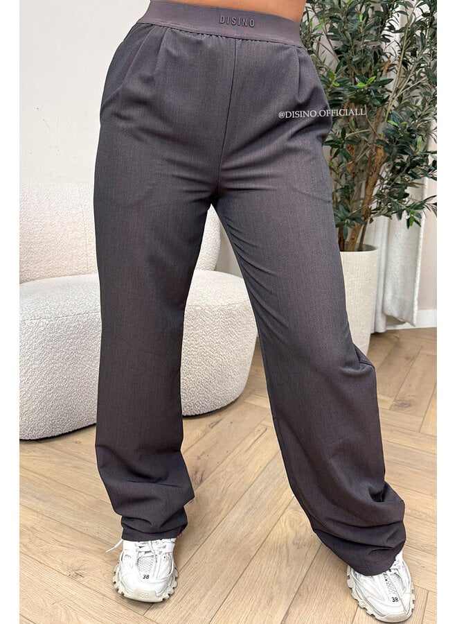 CHOCO - 'DISINO LOUNGE PANTS' - HIGH WAIST LOGOBAND PANTALON