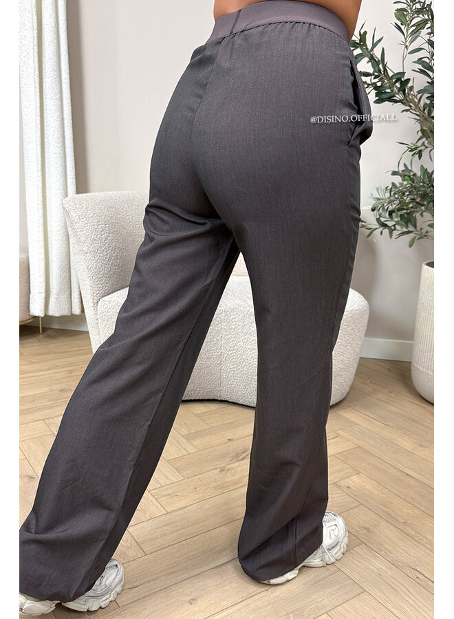 CHOCO - 'DISINO LOUNGE PANTS' - HIGH WAIST LOGOBAND PANTALON