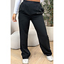 BLACK - 'DISINO LOUNGE PANTS' - HIGH WAIST LOGOBAND PANTALON
