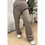 TAUPE - 'DISINO LOUNGE PANTS' - HIGH WAIST LOGOBAND PANTALON