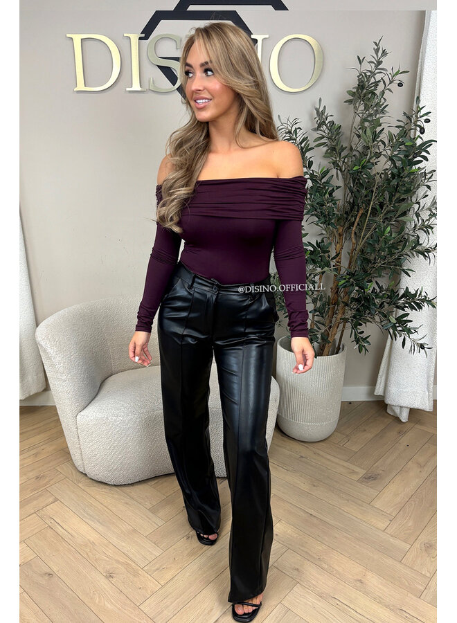 PLUM - 'JESSE BODY' - RUCHED OFF SHOULDER BODYSUIT