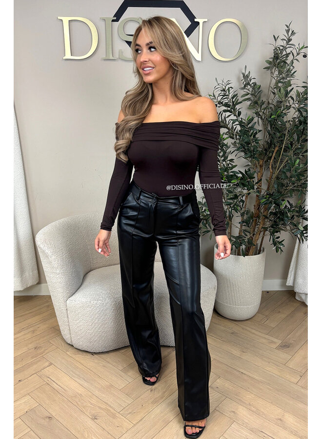 CHOCO - 'JESSE BODY' - RUCHED OFF SHOULDER BODYSUIT
