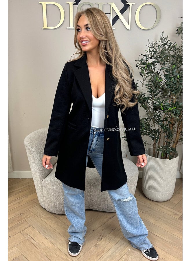 BLACK - 'ALBA MANTEL' - PREMIUM QUALITY MANTEL JACKET
