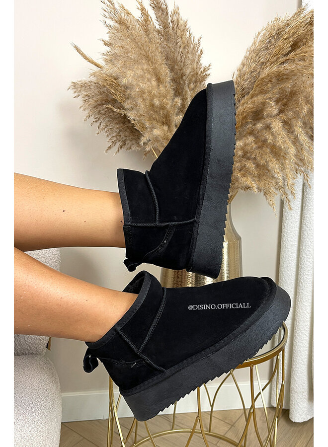 BLACK - 'REAL LEATHER UGGIES' - HIGH PLATEAU INSPIRED BOOTS