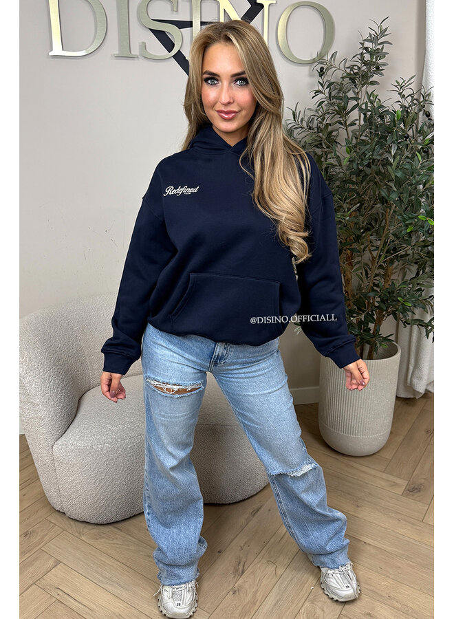 NAVY BLUE - 'REDEFINED HOODIE' - PREMIUM QUALITY HOODIE