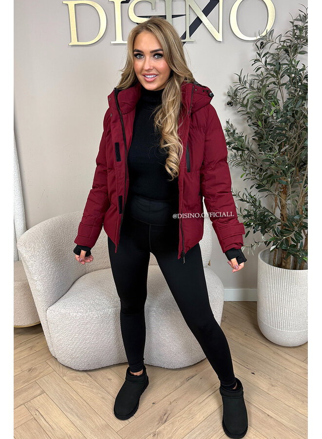BORDEAUX - 'ZOEY SHORT COAT' - PREMIUM QUALITY WINTER COAT