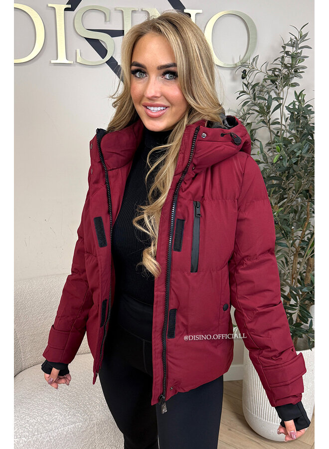 BORDEAUX - 'ZOEY SHORT COAT' - PREMIUM QUALITY WINTER COAT