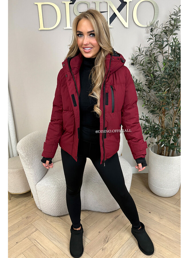 BORDEAUX - 'ZOEY SHORT COAT' - PREMIUM QUALITY WINTER COAT
