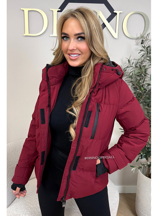 BORDEAUX - 'ZOEY SHORT COAT' - PREMIUM QUALITY WINTER COAT