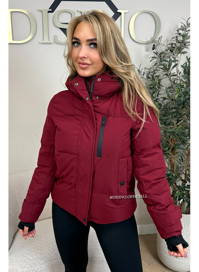 BORDEAUX - 'ZOEY SHORT COAT' - PREMIUM QUALITY WINTER COAT