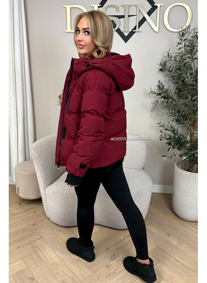 BORDEAUX - 'ZOEY SHORT COAT' - PREMIUM QUALITY WINTER COAT
