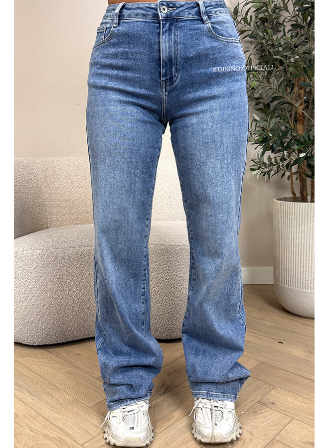 BLUE - 'WINCHESTER' - SUPER STRETCH EXTRA LONG WIDE LEG JEANS