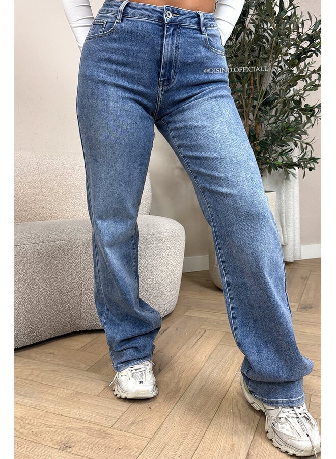 BLUE - 'WINCHESTER' - SUPER STRETCH EXTRA LONG WIDE LEG JEANS