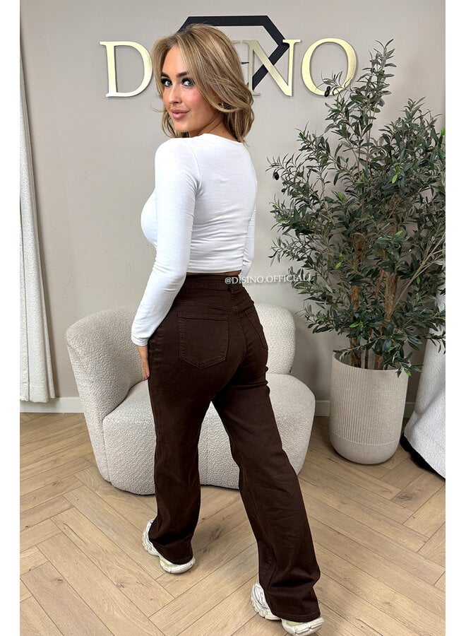 CHOCO - 'MANHATTAN' - SUPER STRETCH HIGH WAIST WIDE LEG JEANS