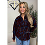 BORDEAUX - 'DEVON' - PREMIUM QUALITY SNATCHED VELVET DENIM BLOUSE