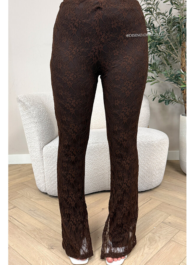 CHOCO - 'OLIVIA SET' - STRETCH LACE BODYSUIT + SPLIT FLARE