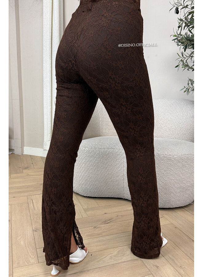 CHOCO - 'OLIVIA SET' - STRETCH LACE BODYSUIT + SPLIT FLARE