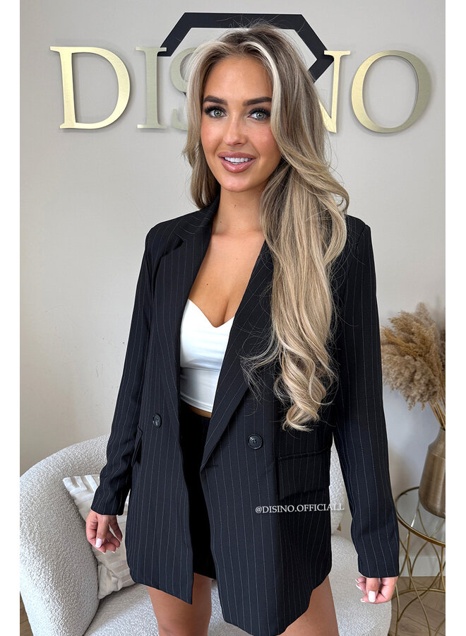 BLACK - 'BIBI BLAZER SET' - OVERSIZED BOYFRIEND BLAZER + SKORT SET