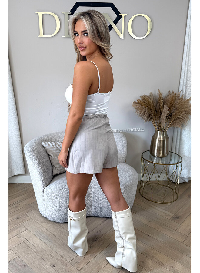 BEIGE - 'BIBI BLAZER SET' - OVERSIZED BOYFRIEND BLAZER + SKORT SET