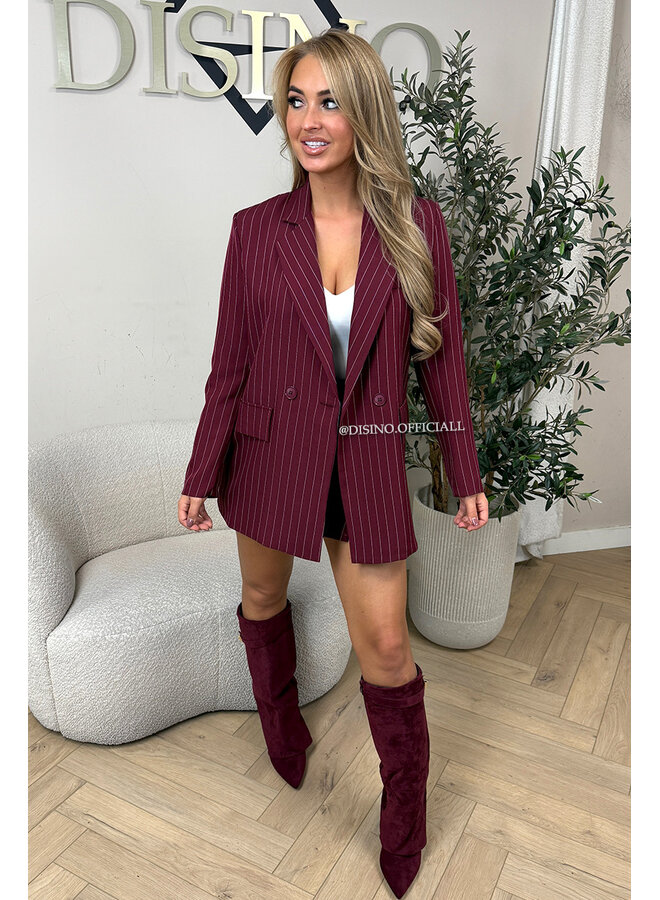 BORDEAUX - 'BIBI BLAZER SET' - OVERSIZED BOYFRIEND BLAZER + SKORT SET