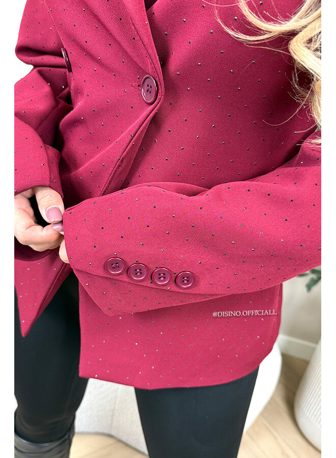 BORDEAUX - 'DIAMONDS VIVIENNE BLAZER' - PREMIUM QUALITY ASYMMETRIC BLAZER