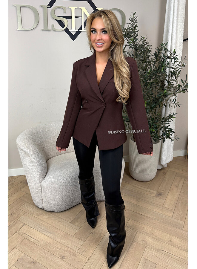 CHOCO - 'DIAMONDS VIVIENNE BLAZER' - PREMIUM QUALITY ASYMMETRIC BLAZER