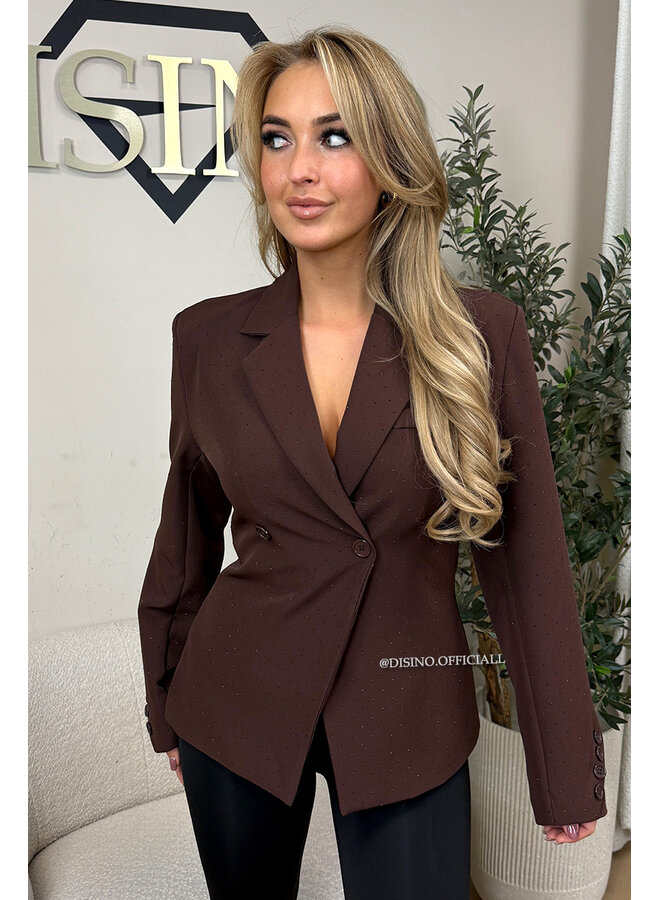 CHOCO - 'DIAMONDS VIVIENNE BLAZER' - PREMIUM QUALITY ASYMMETRIC BLAZER