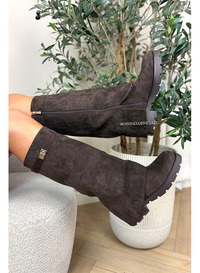 CHOCO - 'BIKER SUEDE SHARK BOOTS' - PREMIUM QUALITY OVERLAY BOOTS