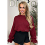 BORDEAUX - 'FAYE RUFFLE KNIT' - OVERSIZED PREMIUM QUALITY BELL SLEEVE KNIT