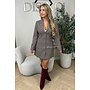 BORDEAUX - 'BRENDA DRESS' - INSPIRED CHECKED BLAZER DRESS