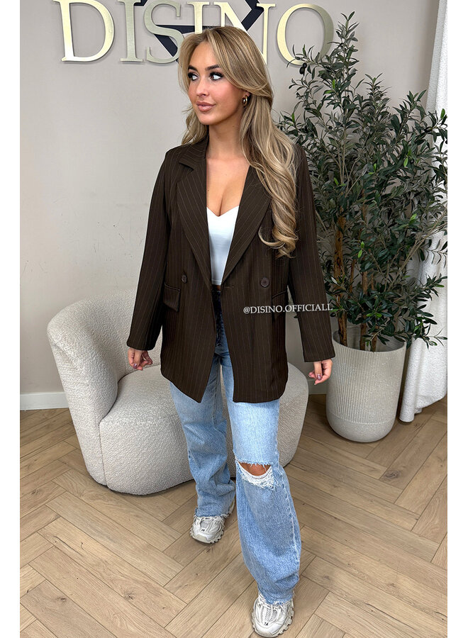 CHOCO - 'BIBI BLAZER' - STRIPED BOYFRIEND BLAZER