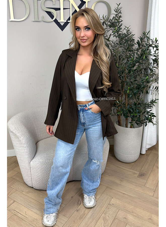 CHOCO - 'BIBI BLAZER' - STRIPED BOYFRIEND BLAZER
