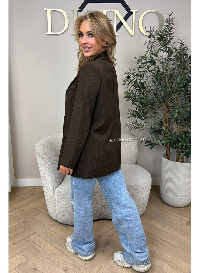 CHOCO - 'BIBI BLAZER' - STRIPED BOYFRIEND BLAZER