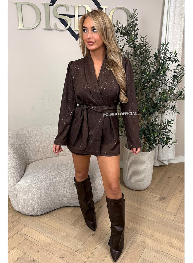 CHOCO - 'YUNA PLAYSUIT' - SPARKLE LONG SLEEVE PLAYSUIT