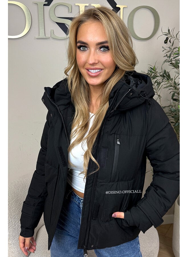 BLACK - 'ZOEY SHORT COAT' - PREMIUM QUALITY WINTER COAT