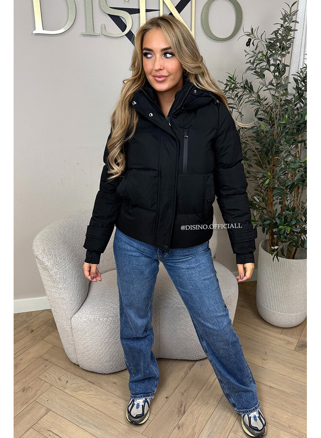 BLACK - 'ZOEY SHORT COAT' - PREMIUM QUALITY WINTER COAT