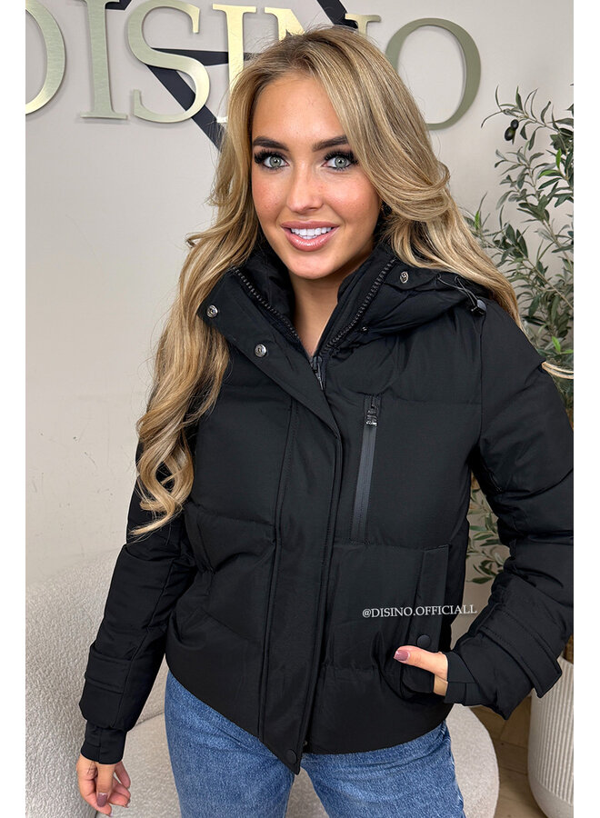 BLACK - 'ZOEY SHORT COAT' - PREMIUM QUALITY WINTER COAT