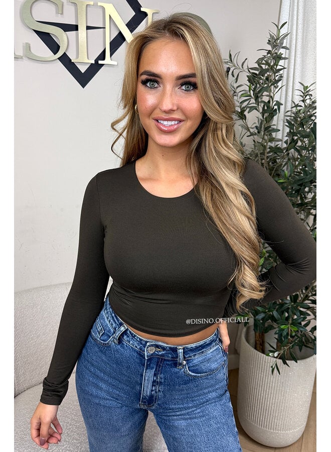 ASHBROWN - 'BECKY' - PERFECT LONG SLEEVE CROP TOP