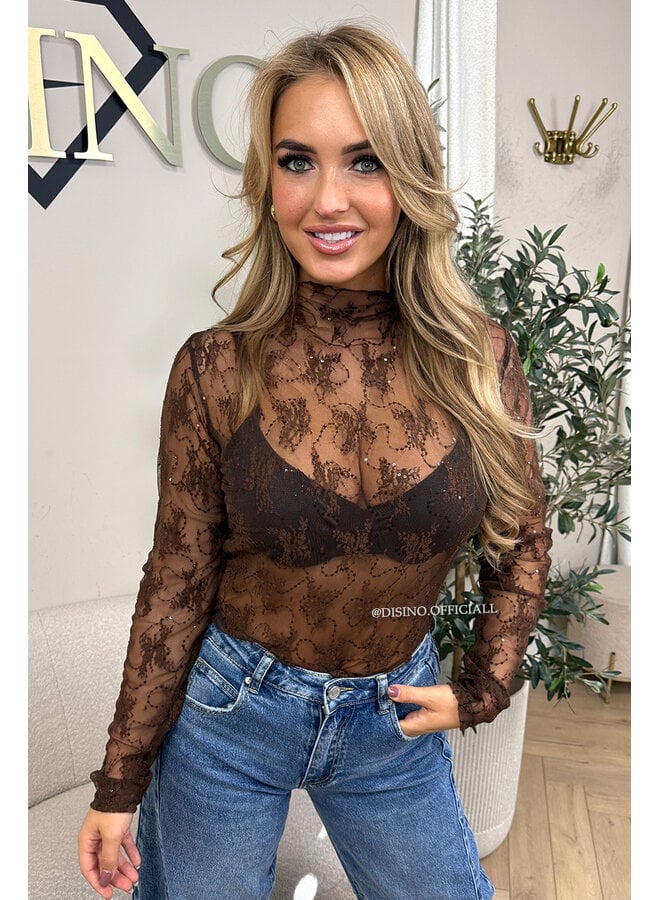 CHOCO - 'REMI TOP' - SPARKLE LACE LONGSLEEVE TOP