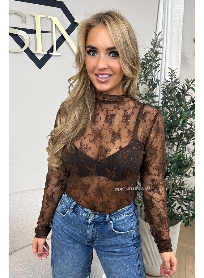 CHOCO - 'REMI TOP' - SPARKLE LACE LONGSLEEVE TOP