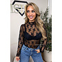 BLACK - 'REMI TOP' - SPARKLE LACE LONGSLEEVE TOP